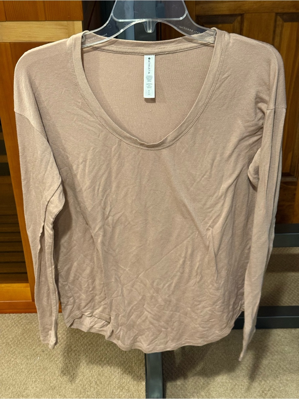 Athleta Blush Pink Slouchy Long Sleeve Scoop Neck Top
